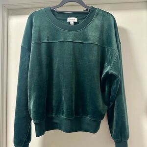 Evereve Green Velour Sweatshirt - Size Small